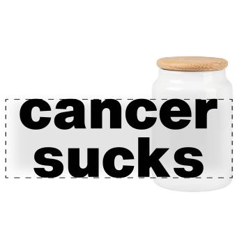 Le cancer, c’est vraiment dur - Boîte à biscuits avec couvercle en bois - blanc - Devant