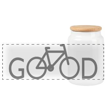 Bicycle Wheel Saying Gift - Panoramic Cookie Jar with Wooden Lid - white - Front