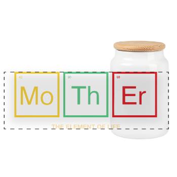 Mother Tableau périodique Don de Maman - Boîte à biscuits avec couvercle en bois - blanc - Devant