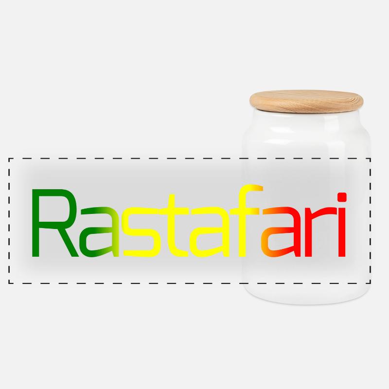 Rastafari - Panorama Keksdose mit Holzdeckel - Weiß