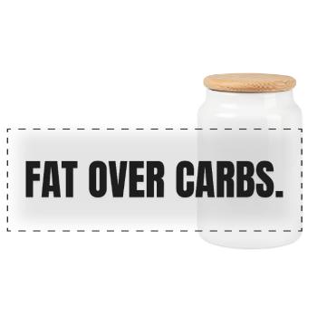 LES GRAISSES PLUTÔT QUE LES GLUCIDES | T-shirt Carnivore | Vie Haute en Graisse - Boîte à biscuits avec couvercle en bois - blanc - Devant