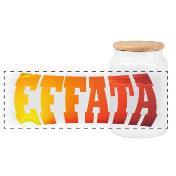 EFFATA - Panoramic Cookie Jar with Wooden Lid - white - Front
