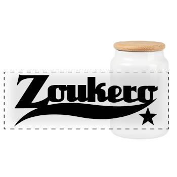 Zoukero Star - Zouk Dance Shirt - Panorama Keksdose mit Holzdeckel - Weiß - Vorne