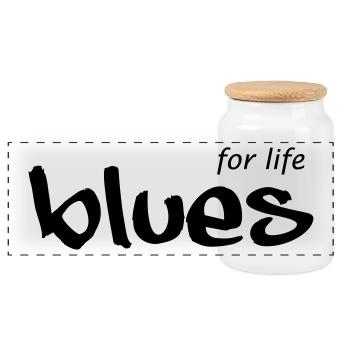 BLUES for life - Panoramic Cookie Jar with Wooden Lid - white - Front