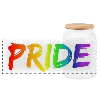 Pride, Lgbt gay pride - Boîte à biscuits avec couvercle en bois - blanc - Devant