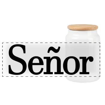 Señor Engagement Groom To Be Wedding Party - Panoramic Cookie Jar with Wooden Lid - white - Front