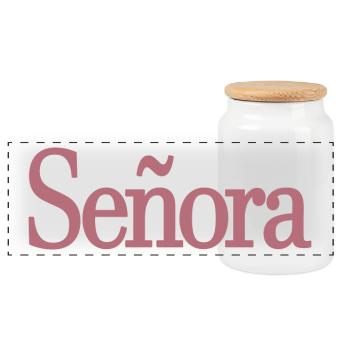 Señora Engagement Bride To Be Wedding Party - Panoramic Cookie Jar with Wooden Lid - white - Front