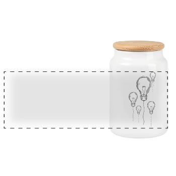 Light Bulbs Street Art Graffiti Spray Art - Panoramic Cookie Jar with Wooden Lid - white - Front