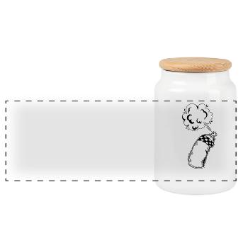 Spray Can Street Art Art Graffiti Style - Panoramic Cookie Jar with Wooden Lid - white - Front