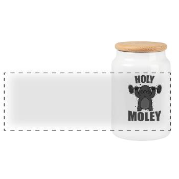 Monticule de terre animal de Holy Moley - Boîte à biscuits avec couvercle en bois - blanc - Devant