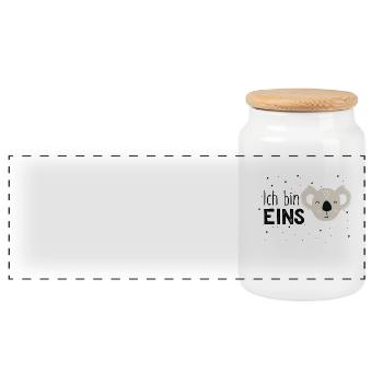 1. Geburtstag, eins, erster, Koala, Birthday - Panorama Keksdose mit Holzdeckel - Weiß - Vorne