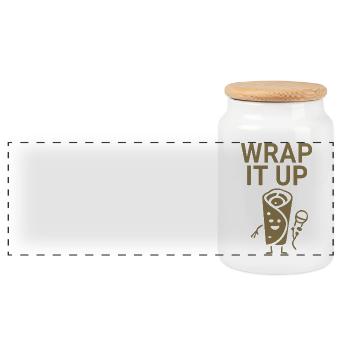 Wrap it up - Panorama Keksdose mit Holzdeckel - Weiß - Vorne