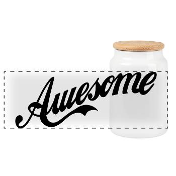 Awesome - Panoramic Cookie Jar with Wooden Lid - white - Front