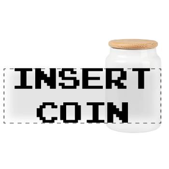 Insert Coin / Geek / Gaming / Gamer / Gamer / Game - Boîte à biscuits avec couvercle en bois - blanc - Devant