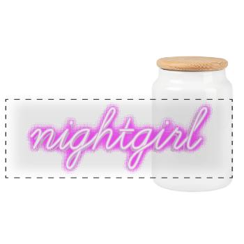 Fille de nuit - Boîte à biscuits avec couvercle en bois - blanc - Devant