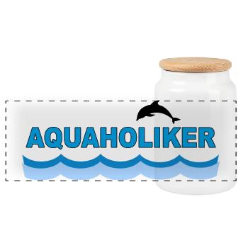AQUAHOLIC - Panoramic Cookie Jar with Wooden Lid - white - Front