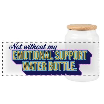 Emotional Support Wasserflasche - Panorama Keksdose mit Holzdeckel - Weiß - Vorne