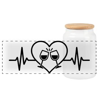 Verres à vin Coeur Amour Apéritif Vin rouge - Boîte à biscuits avec couvercle en bois - blanc - Devant