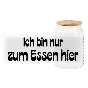 Christmas Design - Panoramic Cookie Jar with Wooden Lid - white - Front