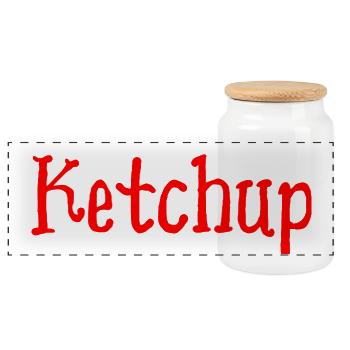 Ketchup - Panoramic Cookie Jar with Wooden Lid - white - Front