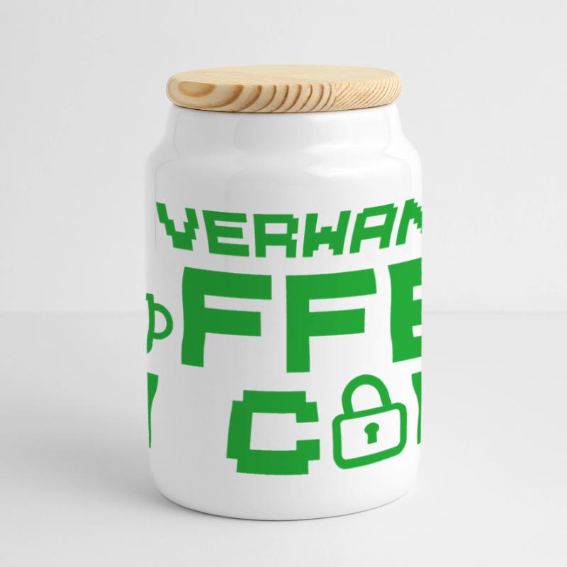 Informatik Verwandle Kaffee in Code Programmierer Panorama Keksdose mit Holzdeckel