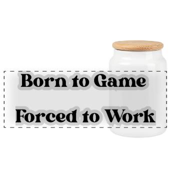 20-Gamer-BornToGame - Panoramic Cookie Jar with Wooden Lid - white - Front