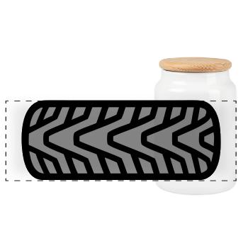 Graphique de la bande de bande de route des pneus de moto - Boîte à biscuits avec couvercle en bois - blanc - Devant