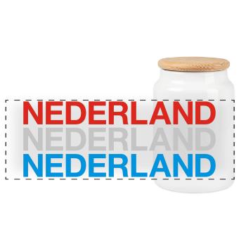 NIEDERLANDE Nederland Netherlands Holland - Panoramic Cookie Jar with Wooden Lid - white - Front