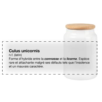 Culus unicornis - Boîte à biscuits avec couvercle en bois - blanc - Devant