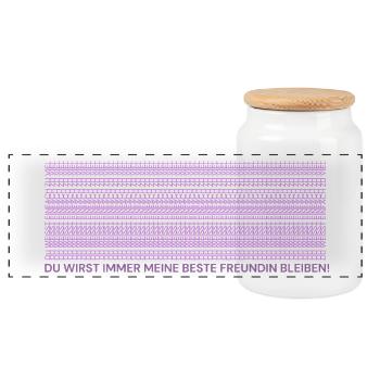 Geschenk für beste Freundin BFF Geschenk Bestie - Panorama Keksdose mit Holzdeckel - Weiß - Vorne