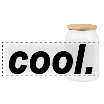 cool - Boîte à biscuits avec couvercle en bois - blanc - Devant