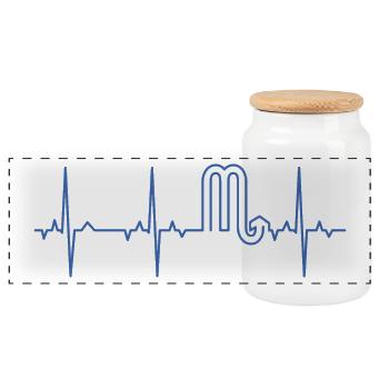 ECG Zodiac - Scorpio - Panoramic Cookie Jar with Wooden Lid - white - Front