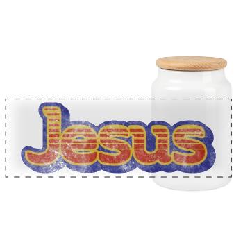 Jesus - Panorama Keksdose mit Holzdeckel - Weiß - Vorne