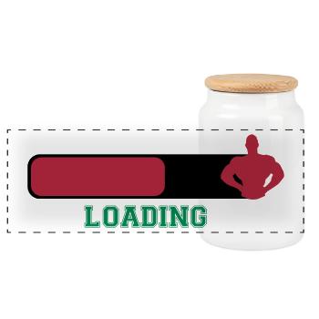 Loading - Panoramic Cookie Jar with Wooden Lid - white - Front