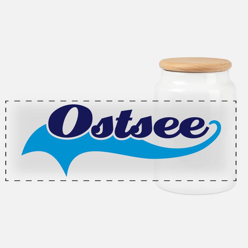 ostsee schweif - Panorama Keksdose mit Holzdeckel - Weiß