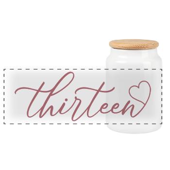 Cute 13th Birthday Gift 13 Years Old - Thirteen - Panoramic Cookie Jar with Wooden Lid - white - Front