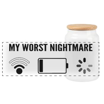 My Worst Nightmare - Funny For Gamers - Boîte à biscuits avec couvercle en bois - blanc - Devant