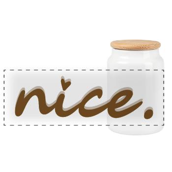 Belle (brune avec une ombre claire) - Boîte à biscuits avec couvercle en bois - blanc - Devant