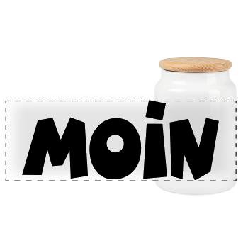 Moin - Panorama Keksdose mit Holzdeckel - Weiß - Vorne