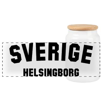 HELSINGBORG Schweden Sweden Sverige - Panorama Keksdose mit Holzdeckel - Weiß - Vorne