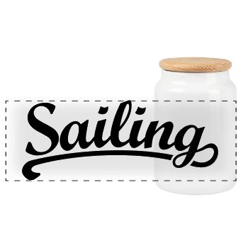 Sailing - Design for Sailors - Panoramic Cookie Jar with Wooden Lid - white - Front