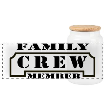 Family Crew Member - Boîte à biscuits avec couvercle en bois - blanc - Devant