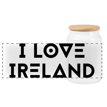J’AIME L’IRLANDE - Boîte à biscuits avec couvercle en bois - blanc - Devant