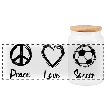 Football Motivation - Panoramic Cookie Jar with Wooden Lid - white - Front