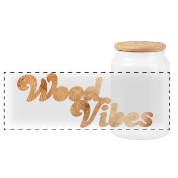 Wood Vibes good coole Citations Holz Wald Natur Fan - Boîte à biscuits avec couvercle en bois - blanc - Devant