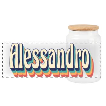 Alessandro t-shirt vintage rétro t-shirt cadeau t-shirt - Boîte à biscuits avec couvercle en bois - blanc - Devant