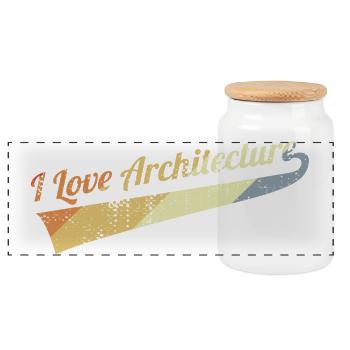 I Love Architecture - Panoramic Cookie Jar with Wooden Lid - white - Front