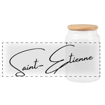 Saint-étienne - gift - hollywood - Panoramic Cookie Jar with Wooden Lid - white - Front