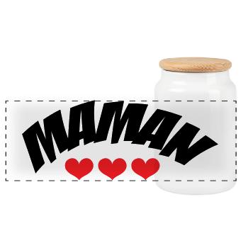 Mama / Muttertag - Panorama Keksdose mit Holzdeckel - Weiß - Vorne