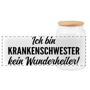Ich bin Krankenschwester, kein Wunderheiler - Panorama Keksdose mit Holzdeckel - Weiß - Vorne